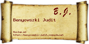 Benyovszki Judit névjegykártya